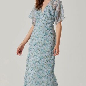 ASTR Womens Babydoll Short Sleeve Y2K Fairy Midi Dress Sz M NWT Wedding Cocktail